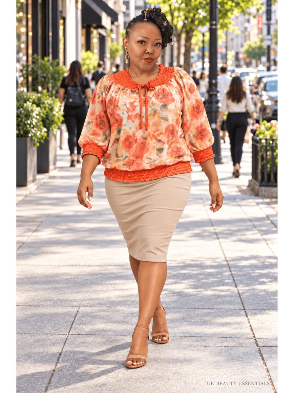 UB Sunset Bloom Smocked Blouse